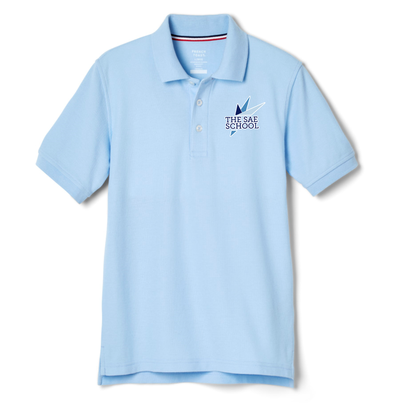 The SAE School - Co-Ed Youth / Adult Navy Short Sleeve Pique Polo