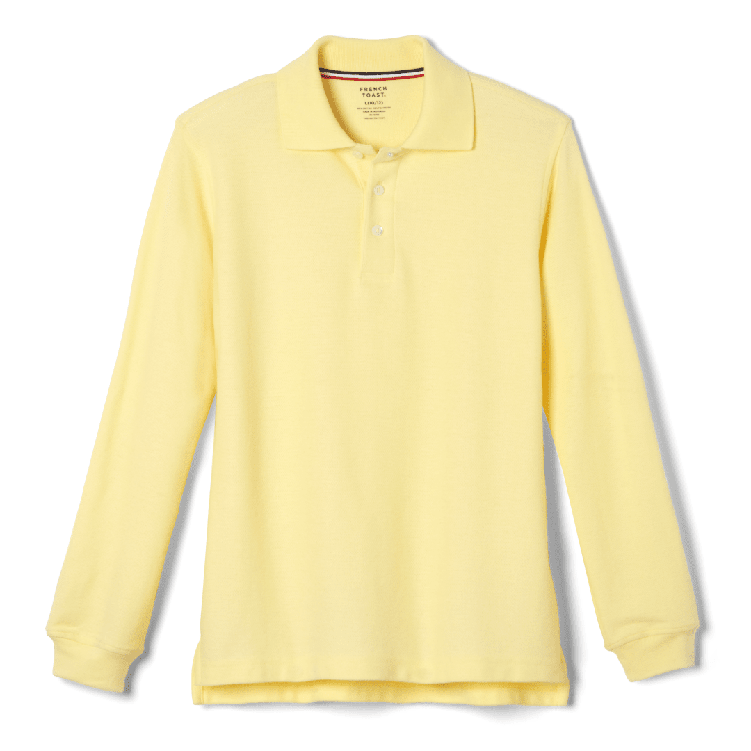 New Horizon - Youth / Adult Co-Ed Yellow Long Sleeve Pique Polo - No Logo - 6th - 8th