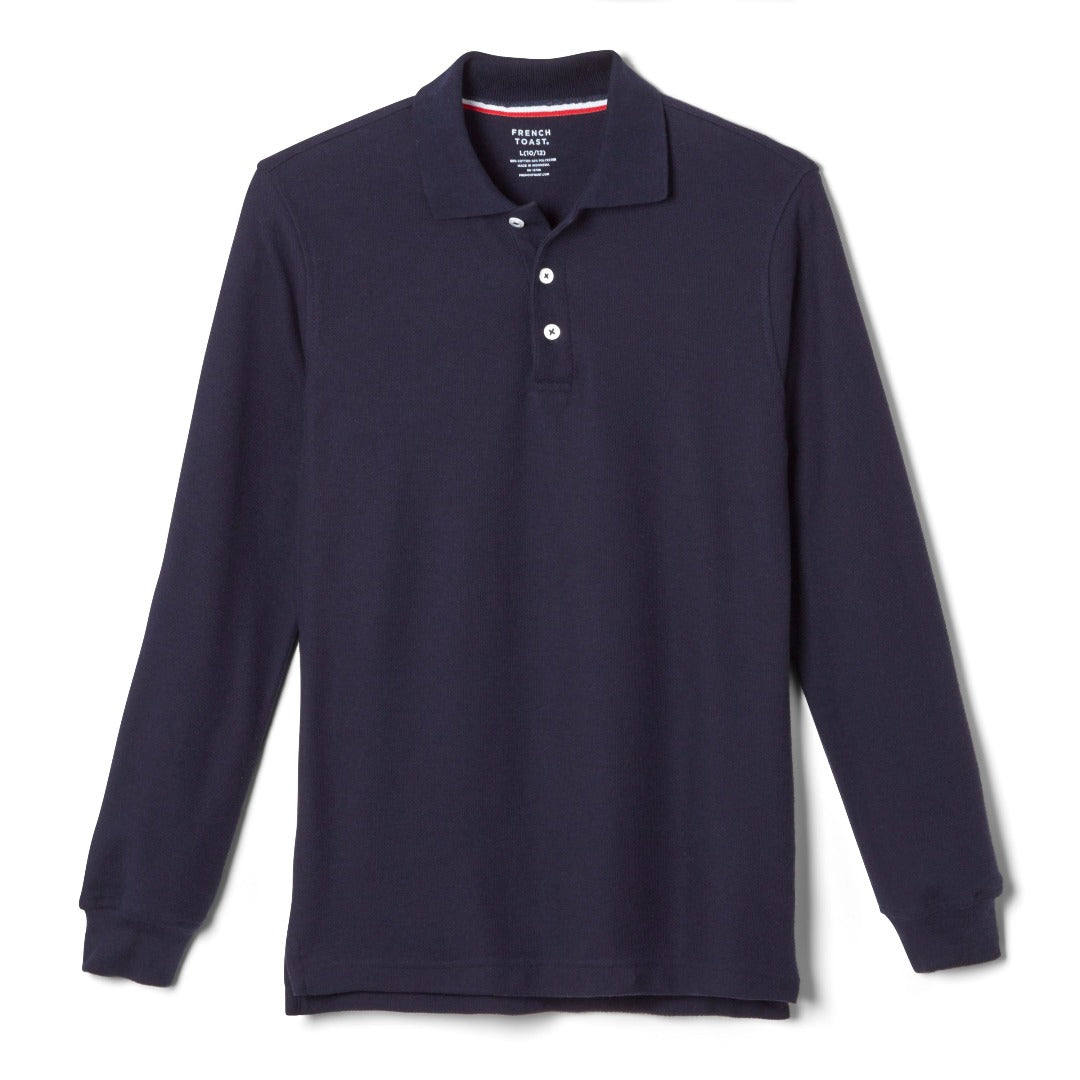 Veritas -  Boy's Long Sleeve Pique Polo - No Logo