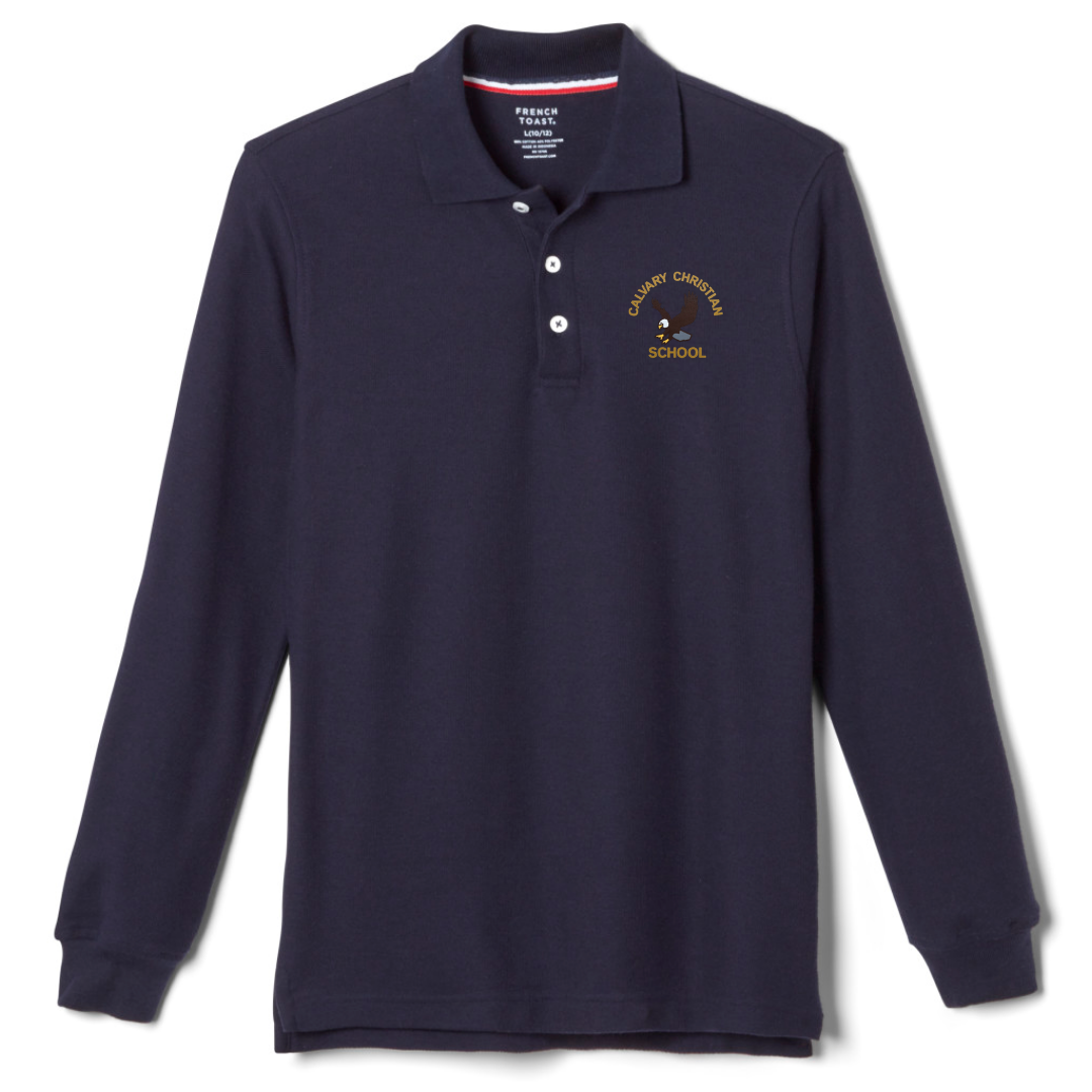 Calvary Christian School - CA - Boys / Young Men Long Sleeve Pique Polo