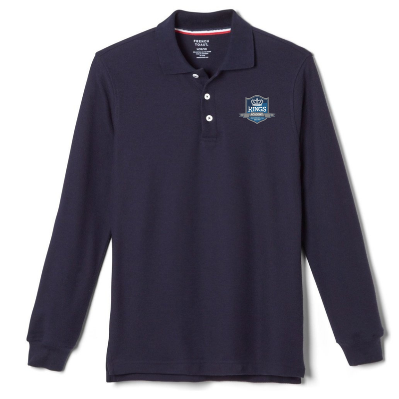 KINGS ACADEMY-CA - Boy's Youth / Adult Long Sleeve Pique Polo - 6-12