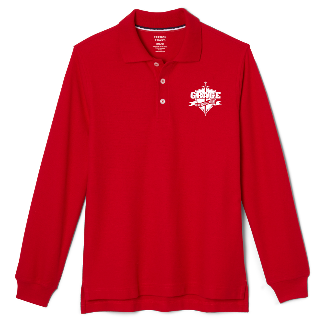 Grace Christian Academy - Co-Ed Youth / Adult Long Sleeve Pique Polo