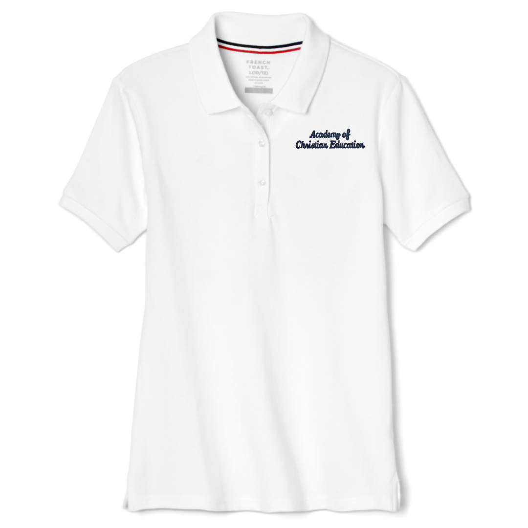 Academy of Christian Education - Girl's / Young Women's Short Sleeve Stretch Pique Polos