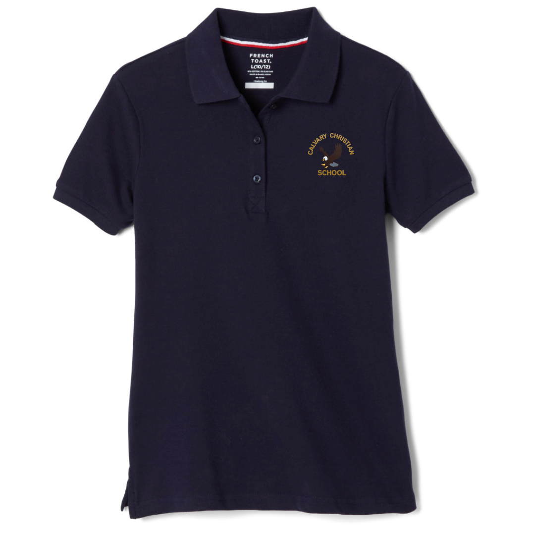 Calvary Christian School - CA - Girl's / Young Women's Short Sleeve Stretch Pique Polos