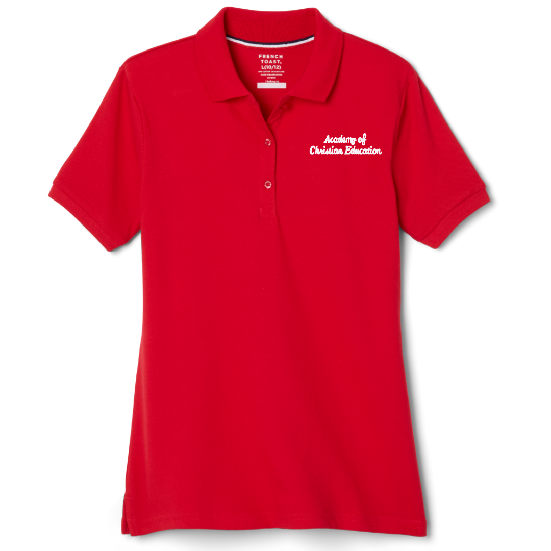 Academy of Christian Education - Girl's / Young Women's Short Sleeve Stretch Pique Polos