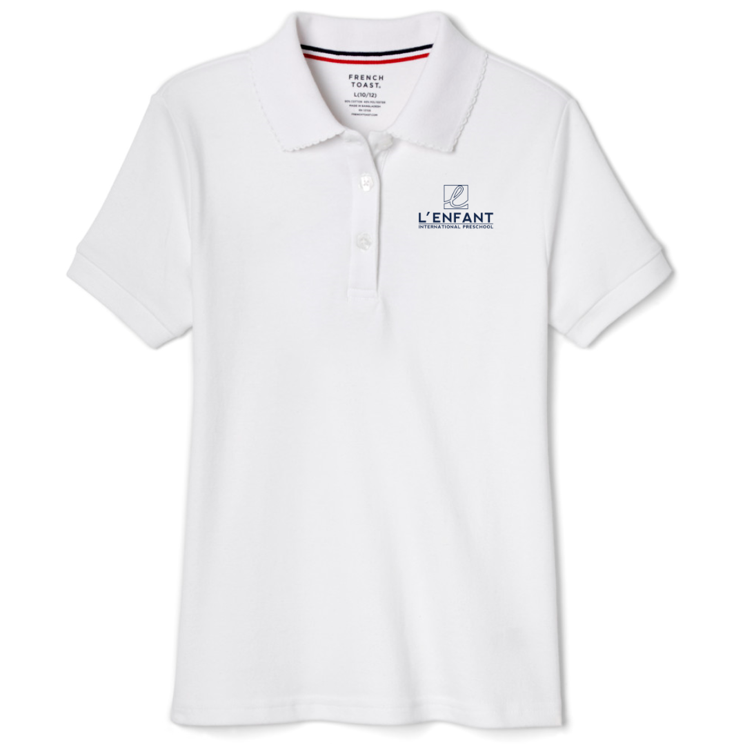 L'Enfant Montessori international Preschool - Girl's Short Sleeve Picot Collar Polo