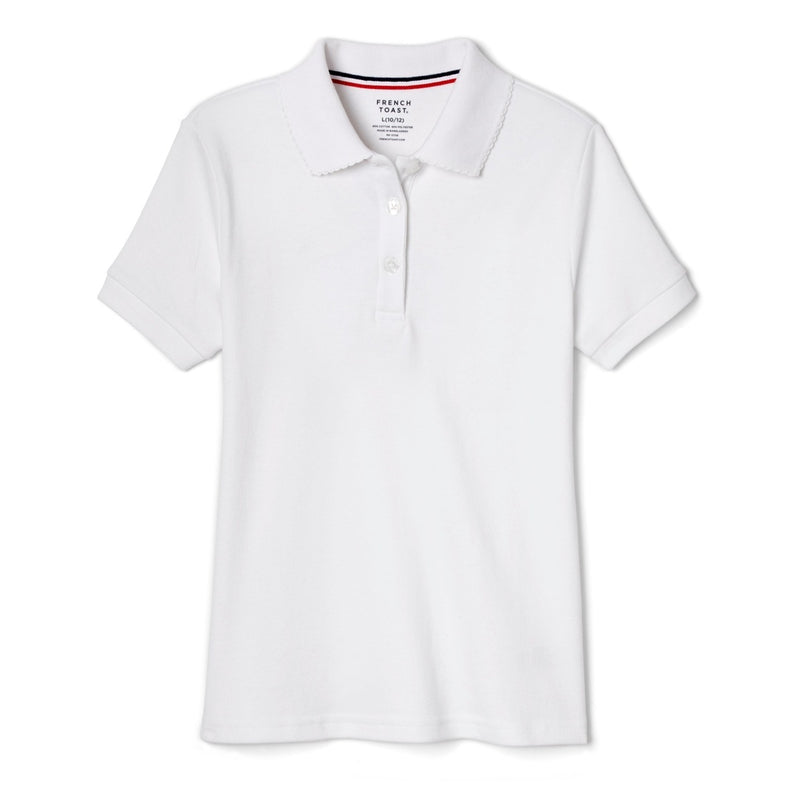WHA - Girl's Plus Size Short Sleeve Picot Collar - No Logo