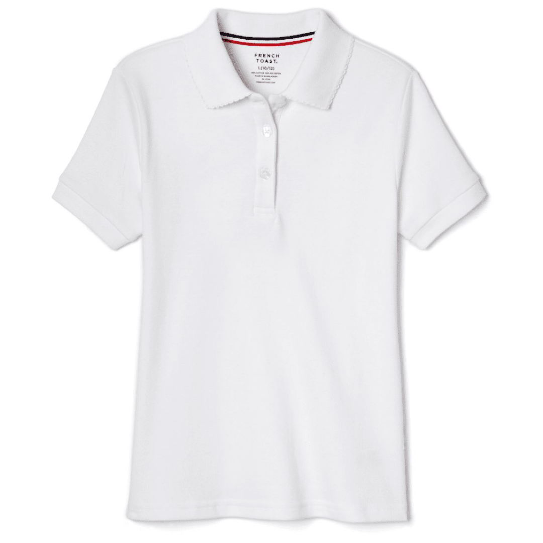 French Toast Plus Size Short Sleeve Picot Collar