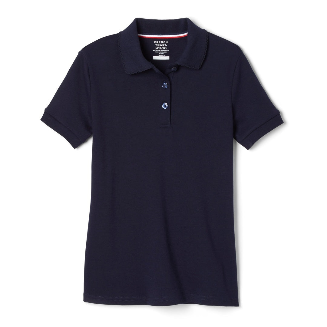 Veritas - Girl&#39;s Short Sleeve Picot Collar - No Logo