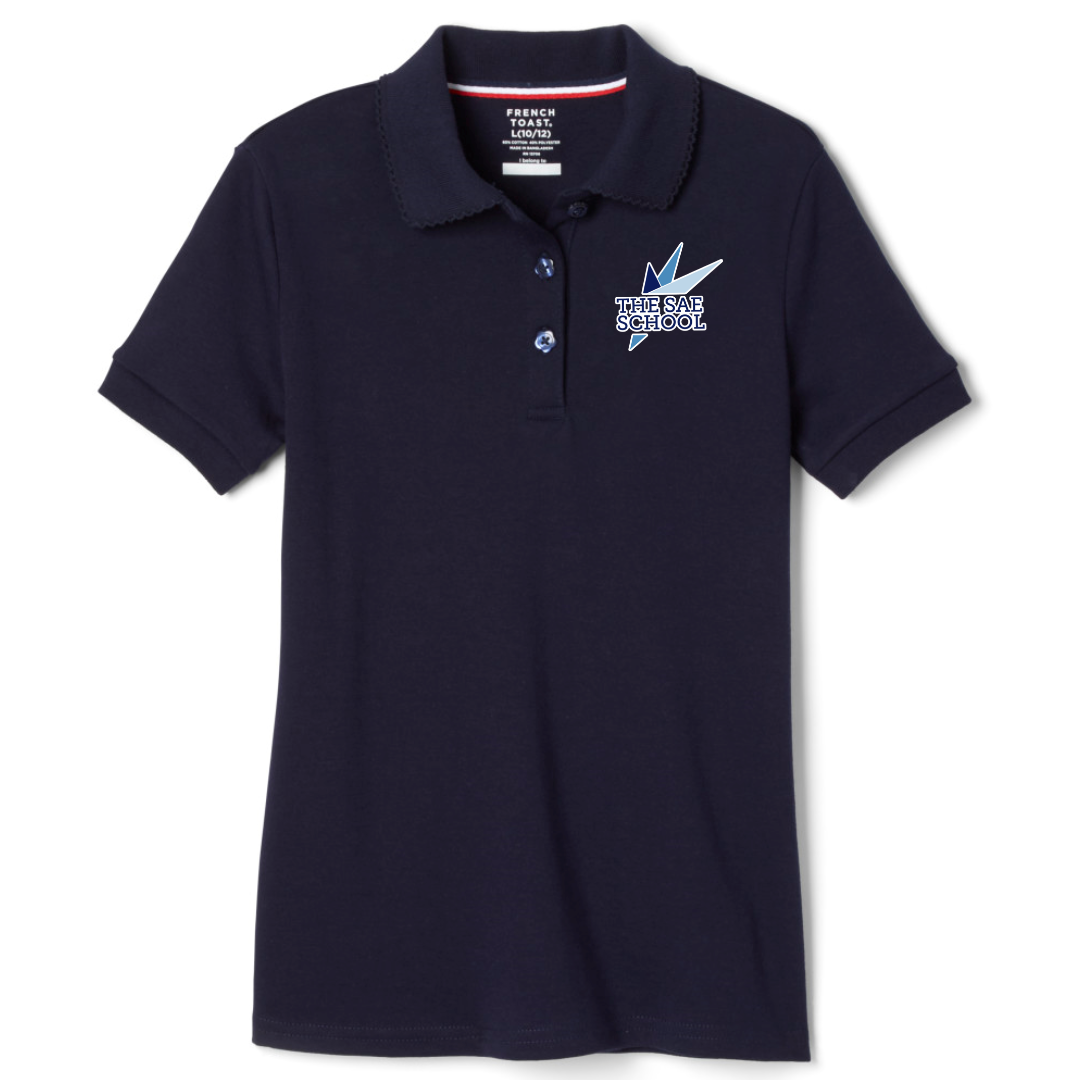 The SAE School - Girl's Short Sleeve Picot Collar Polo