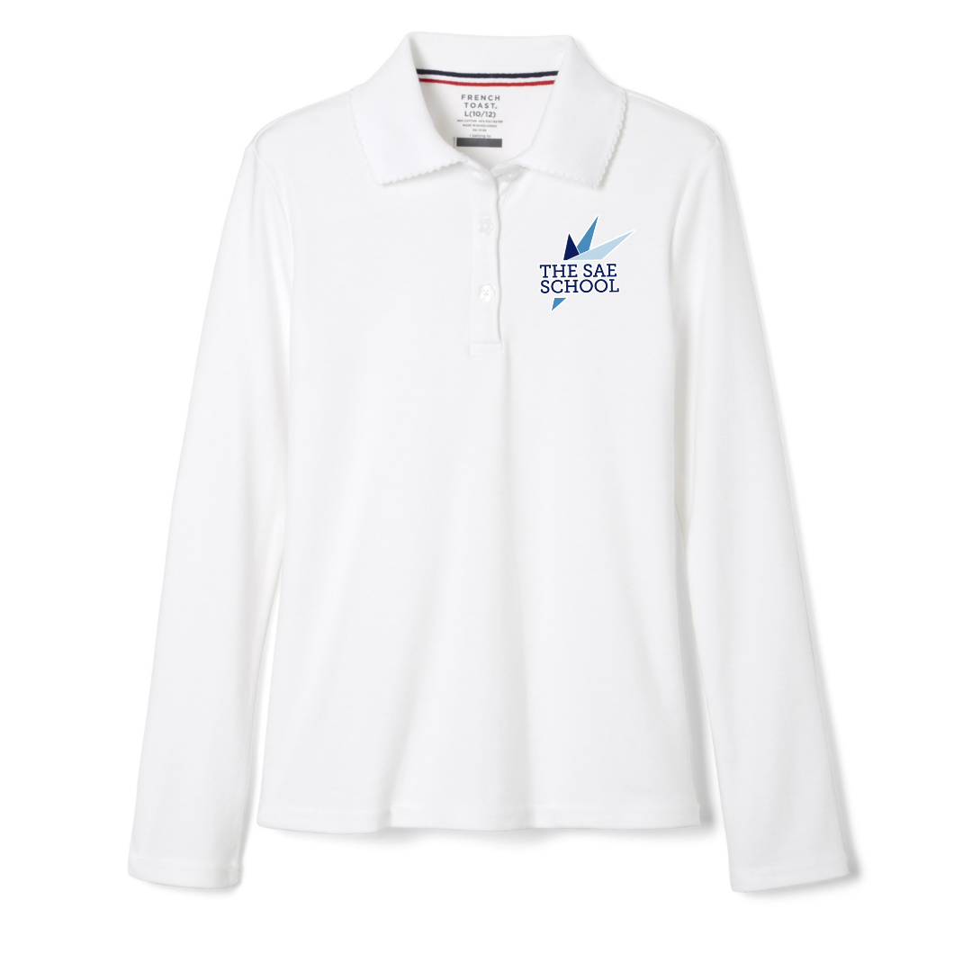 The SAE School - Oregon - Girl's Long Sleeve Picot Collar Polo