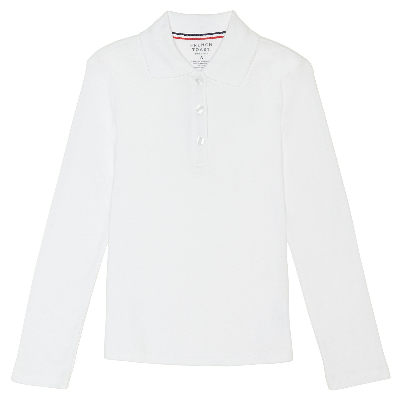 Harbor Christian Academy - Girl's Long Sleeve Picot Collar Polo - No Logo