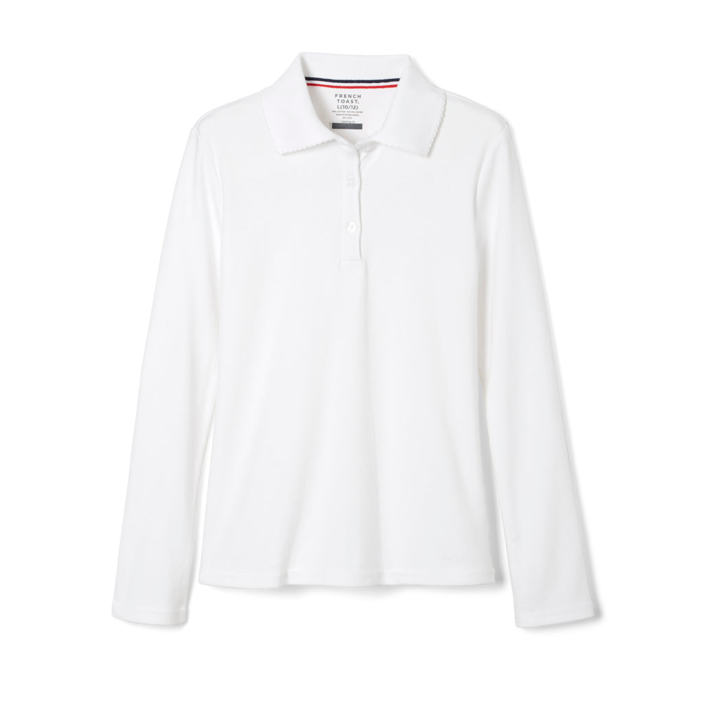 Le Monde French Immersion - Girl's Long Sleeve Picot Collar Polo