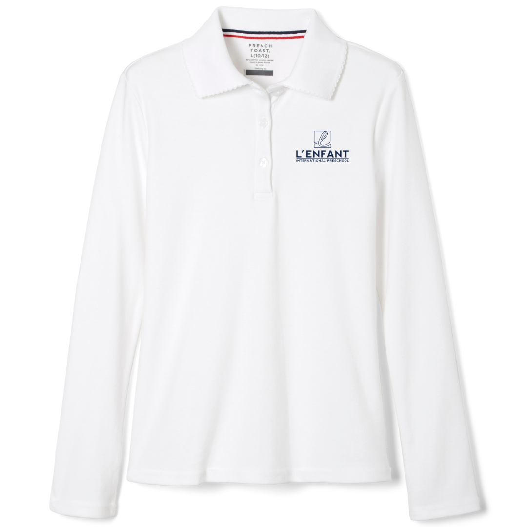 L'Enfant Montessori International Preschool - Girl's Long Sleeve Picot Collar Polo