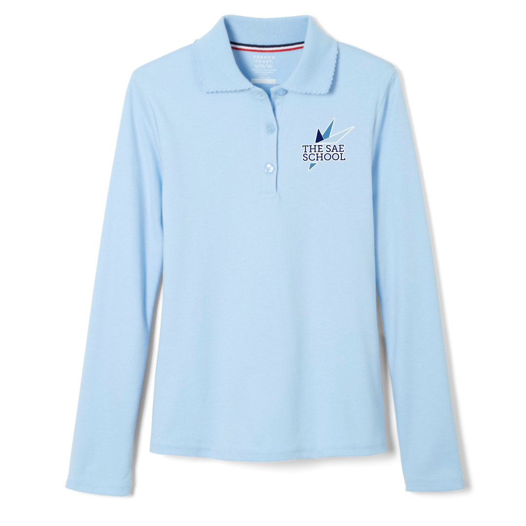 The SAE School - Oregon - Girl's Long Sleeve Picot Collar Polo