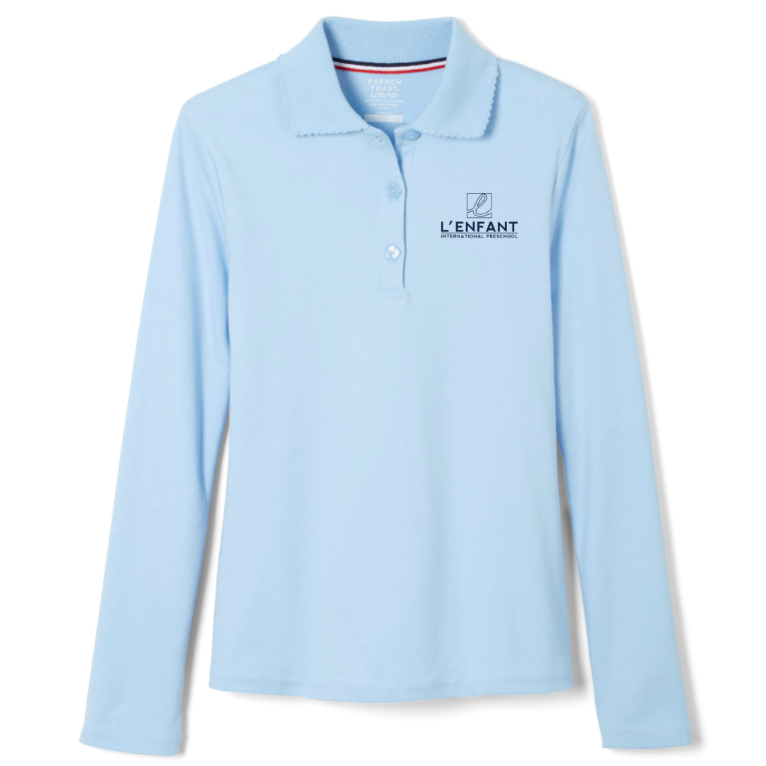 L'Enfant Montessori International Preschool - Girl's Long Sleeve Picot Collar Polo