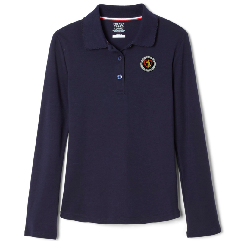 Immanuel Lutheran School - Girl's Long Sleeve Picot Collar Polo