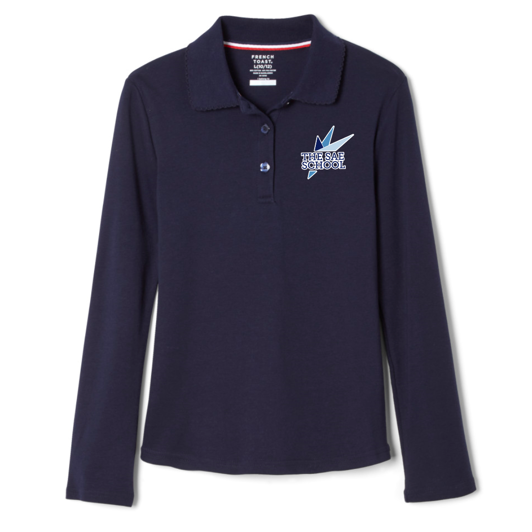 The SAE School - Oregon - Girl's Long Sleeve Picot Collar Polo