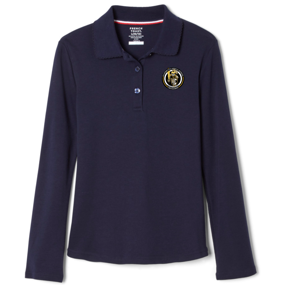 The Masters Classical - Girl's Long Sleeve Picot Collar Polo