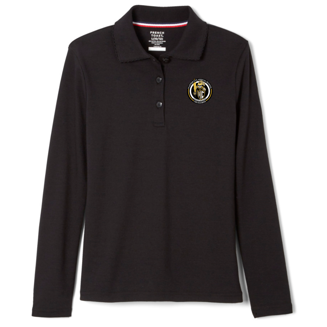 The Masters Class - Girl's Long Sleeve Picot Collar Polo