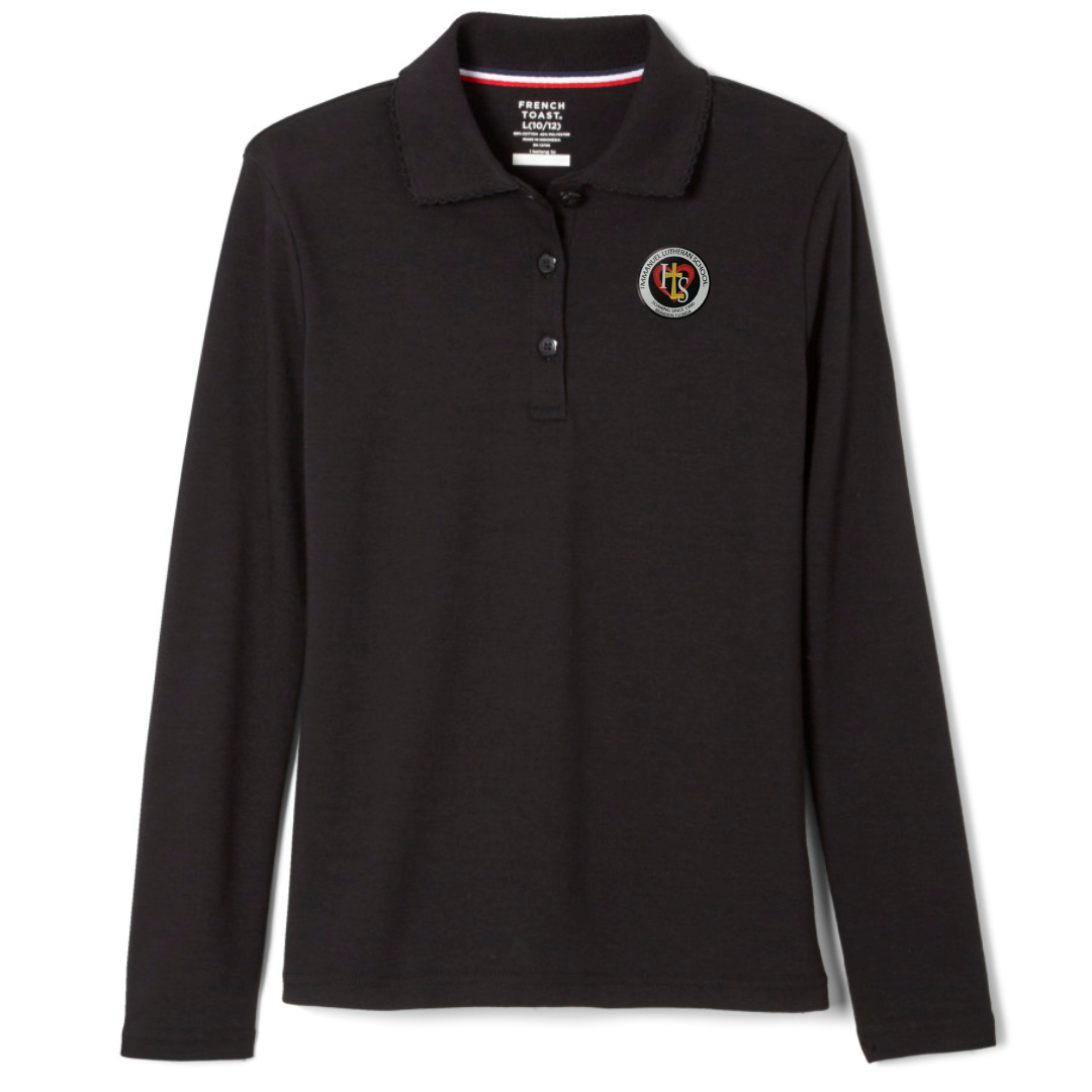 Immanuel Lutheran School - Girl's Long Sleeve Picot Collar Polo