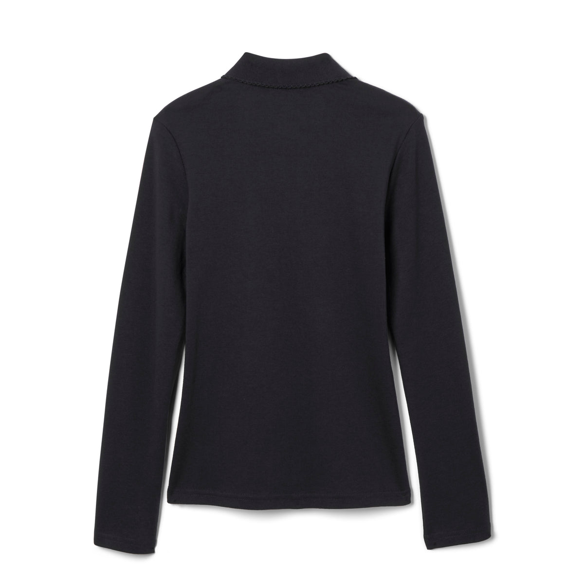 French Toast Toddler Long Sleeve Interlock Polo with Picot Collar