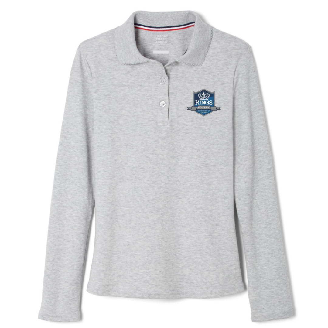 KINGS ACADEMY-CA - Girl's Long Sleeve Picot Collar Polos