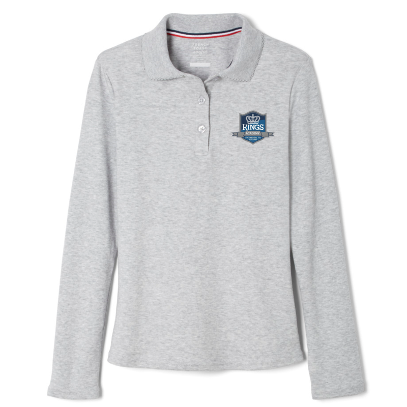 KINGS ACADEMY-CA - Girl's Long Sleeve Picot Collar Polos - K-5