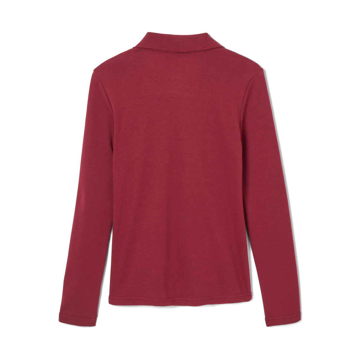 French Toast Toddler Long Sleeve Interlock Polo with Picot Collar