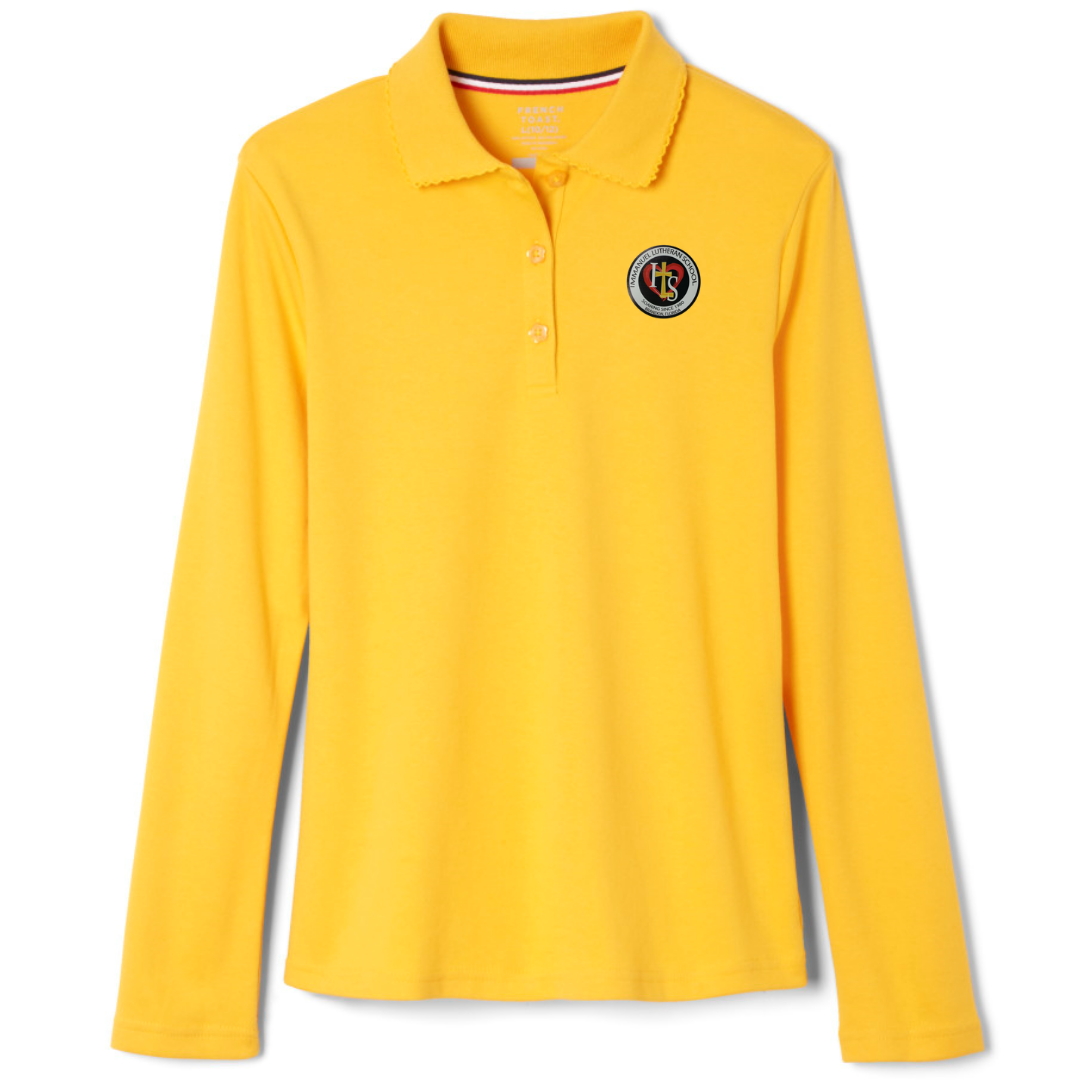 Immanuel Lutheran School - Girl's Long Sleeve Picot Collar Polo