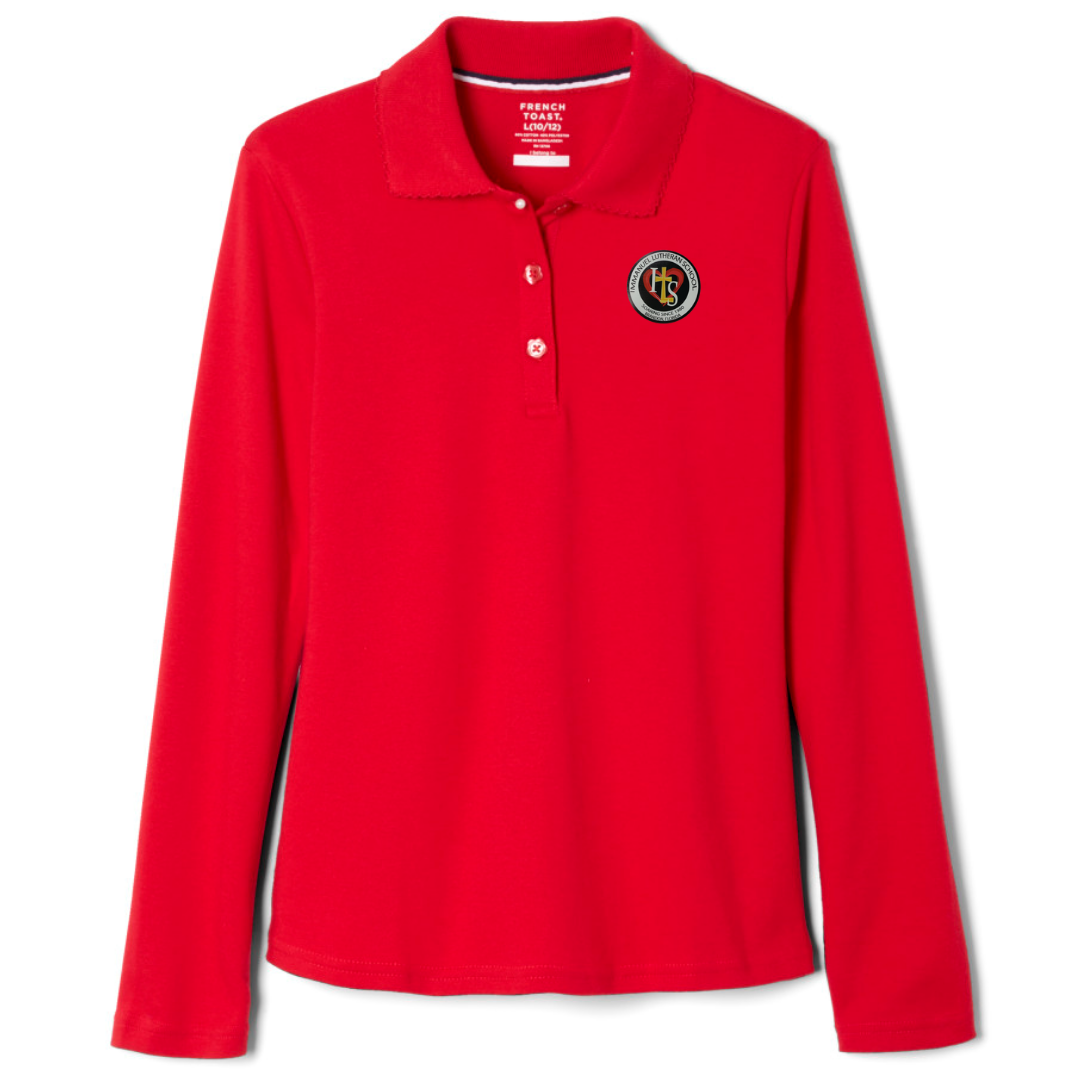 Immanuel Lutheran School - Girl's Long Sleeve Picot Collar Polo