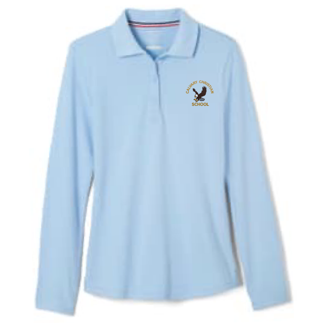 Calvary Christian School - CA - Girl's / Young Women's Long Sleeve Stretch Piqué Polos