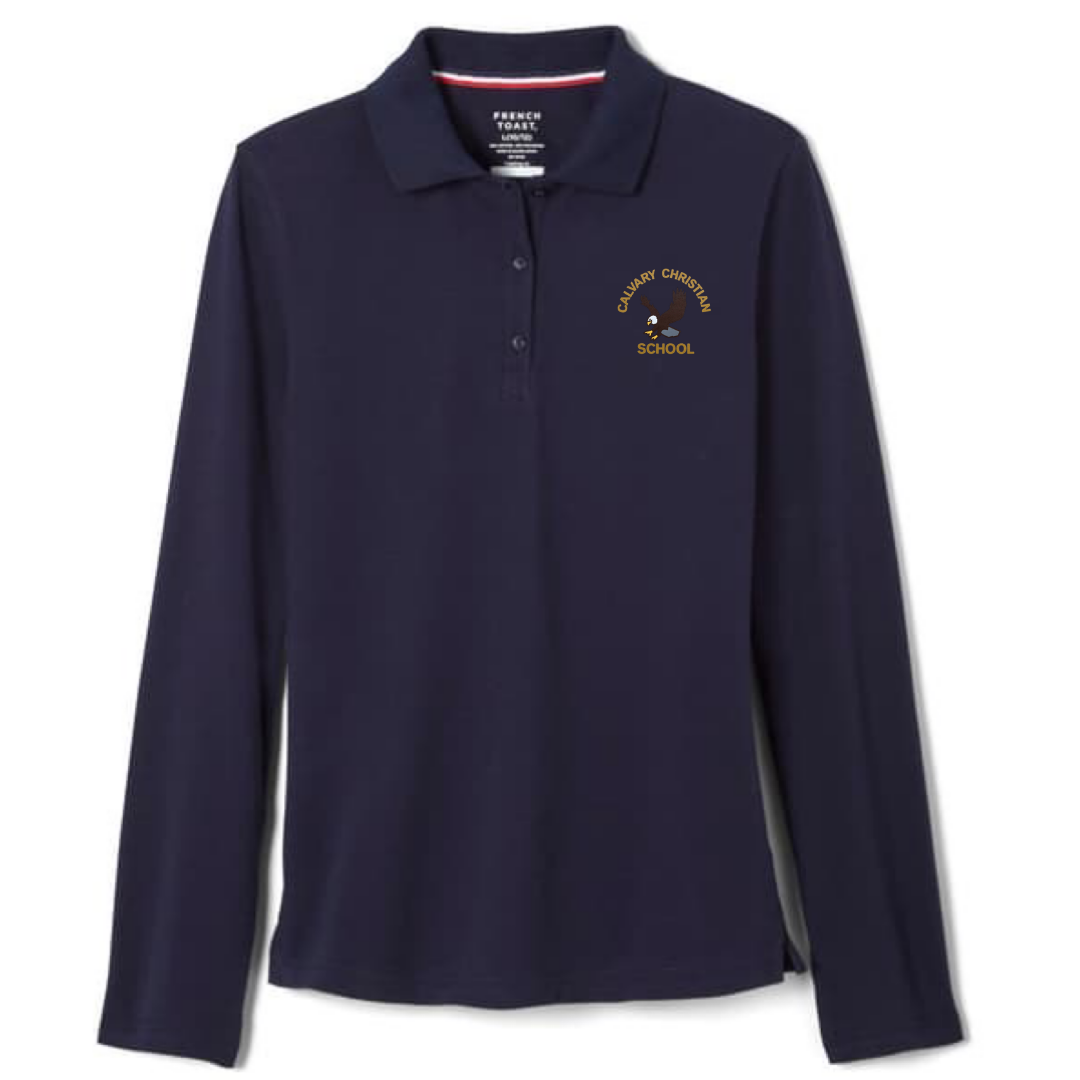 Calvary Christian School - CA - Girl's / Young Women's Long Sleeve Stretch Piqué Polos