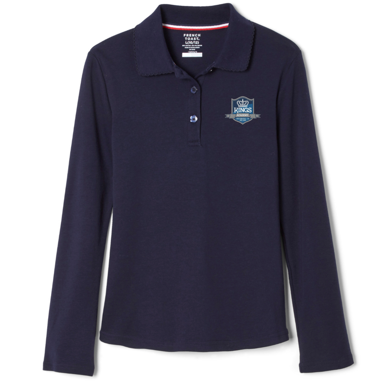 KINGS ACADEMY-CA - Girl's / Young Women's Long Sleeve Stretch Piqué Polo - 6-12