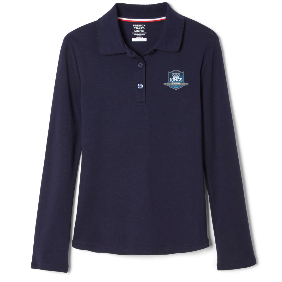 KINGS ACADEMY-CA - Girl's / Young Women's Long Sleeve Stretch Piqué Polo - 6-12