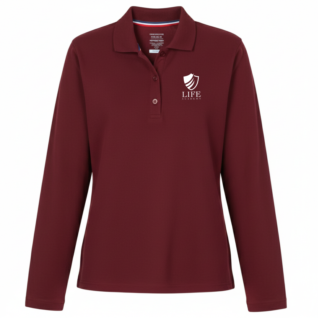 Life Academy - Girl's / Young Women's Long Sleeve Stretch Piqué Polo