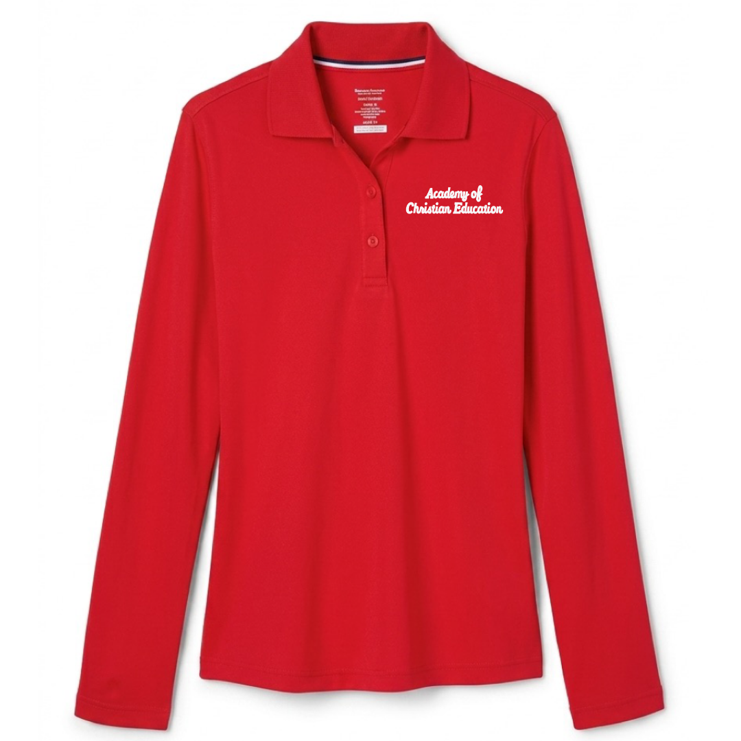 Academy of Christian Education - Girl's / Young Women's Long Sleeve Stretch Piqué Polo
