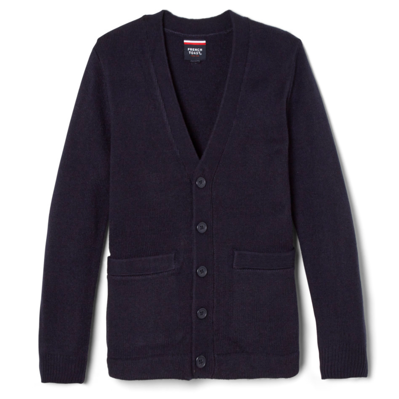 KINGS ACADEMY-CA - Boy's / Young Men's V-Neck Cardigan Sweater - No Logo