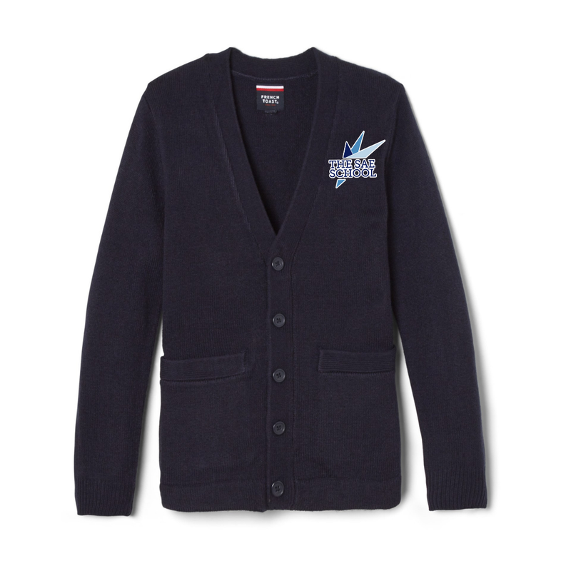 The SAE School - Youth / Adult Co-Ed V-Neck Cardigan Sweater
