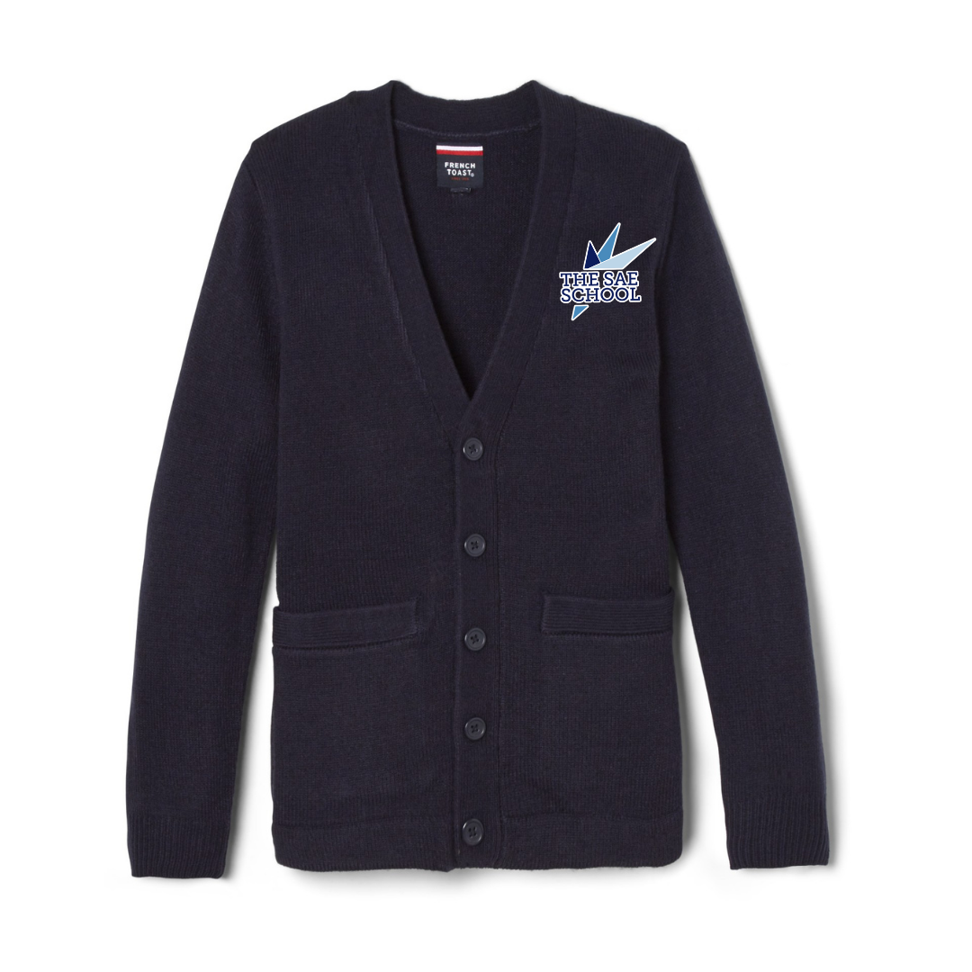 The SAE School - Youth / Adult Co-Ed V-Neck Cardigan Sweater