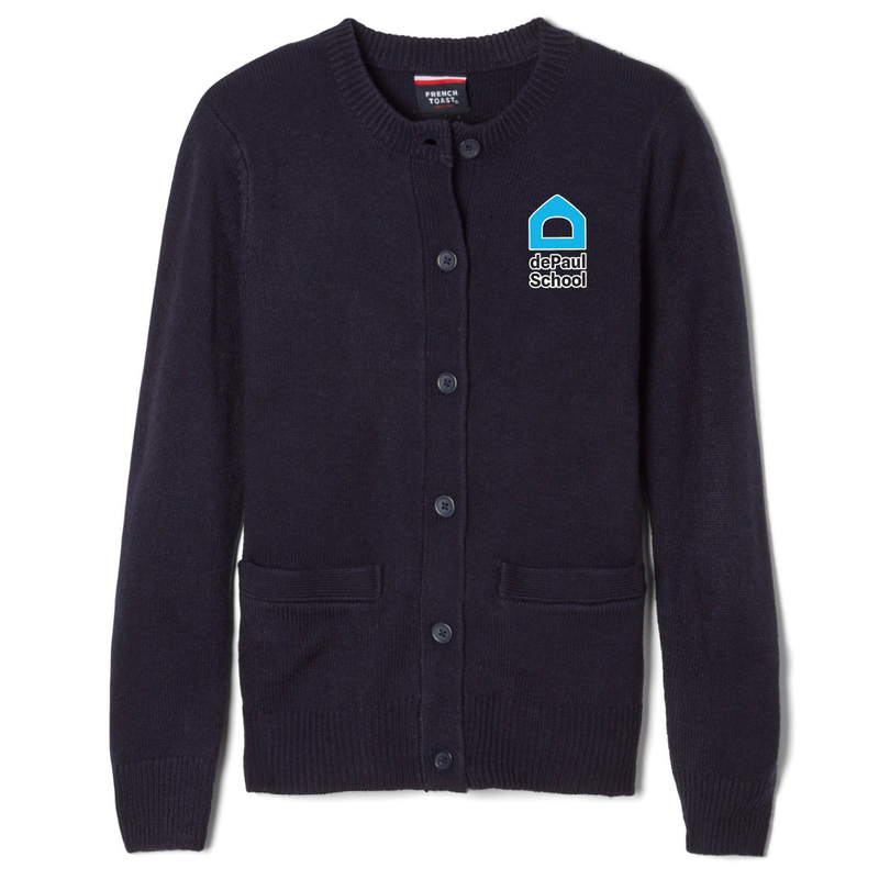 The DePAUL School -  Girl's / Women's  Anti-Pill Crewneck Cardigan