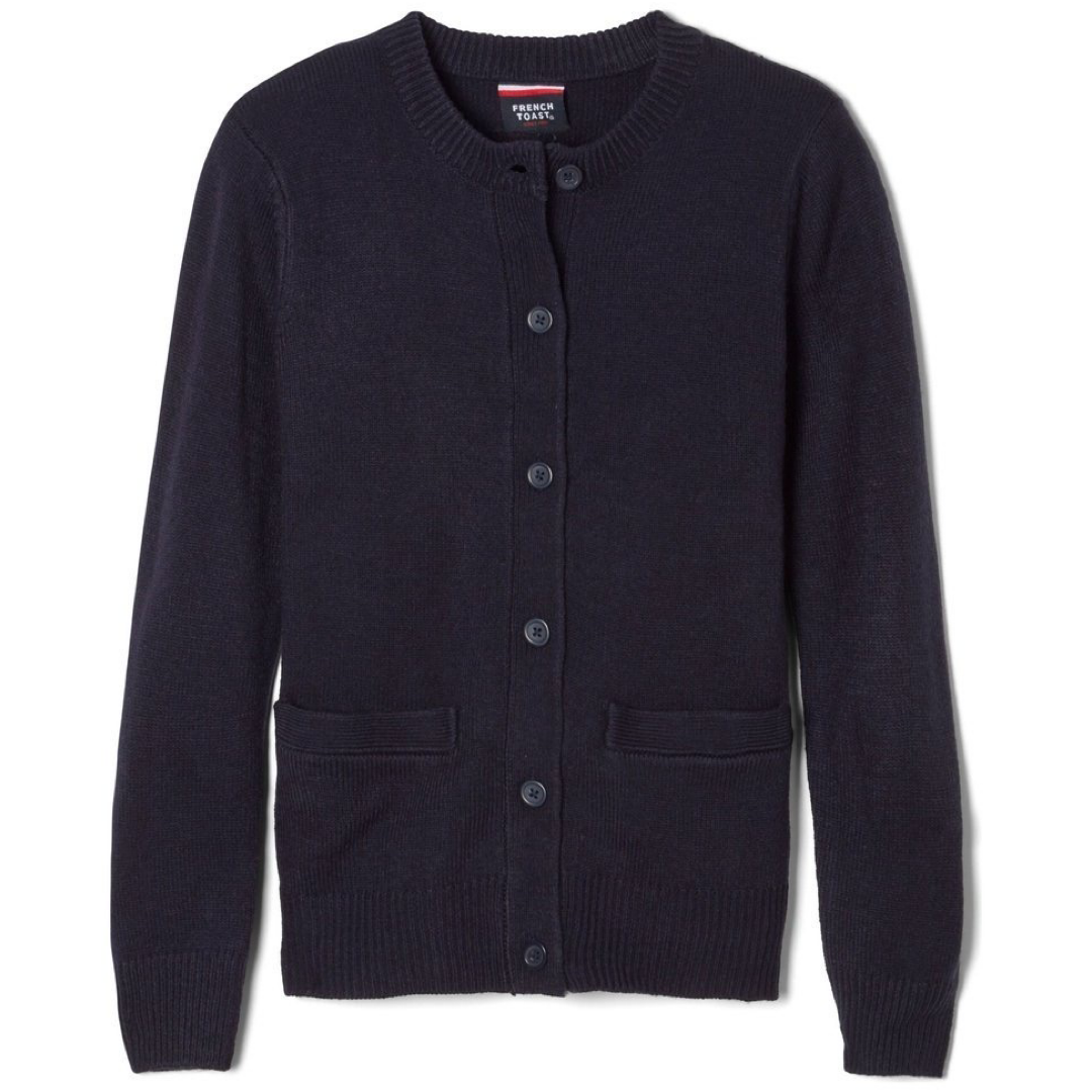 Girls Anti-Pill Crewneck Cardigan