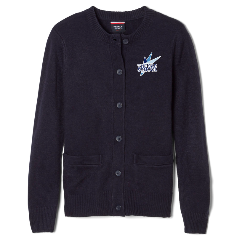 The SAE School - Girl's / Women's Anti-Pill Crewneck Cardigan
