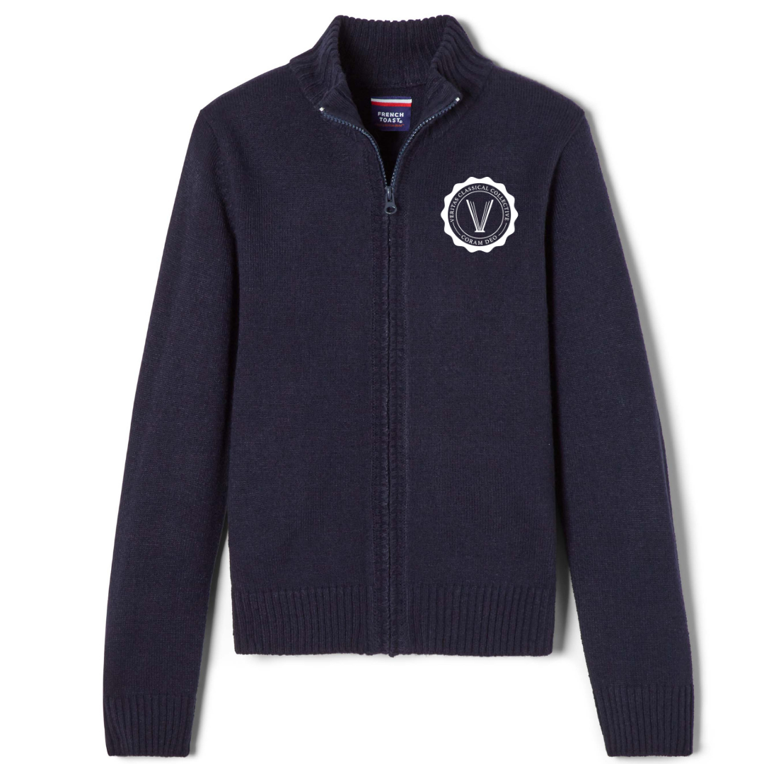 Veritas Classical - AR - Boy's Youth / Adult Zip Front Cardigan - All Grades