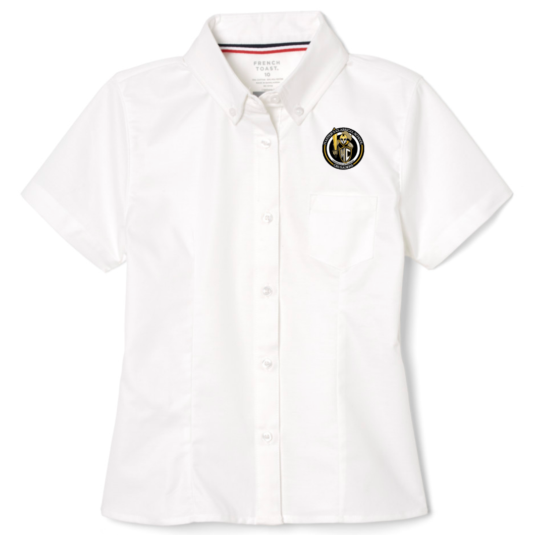 The Masters Class - Girl's / Young Women's Short Sleeve Feminine Fit Oxford Shirt
