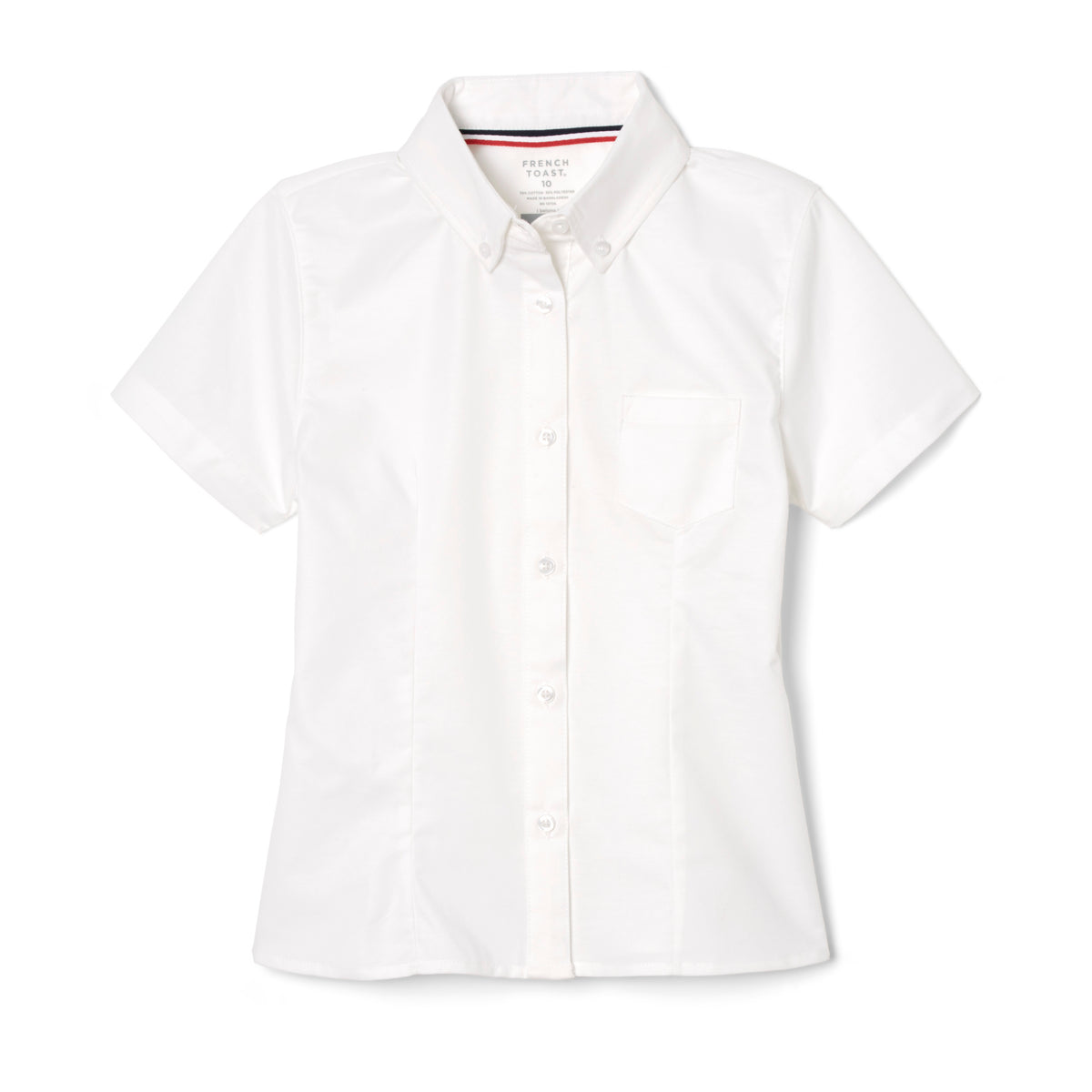 Girl&#39;s Plus Size Short Sleeve Fitted Oxford Shirt
