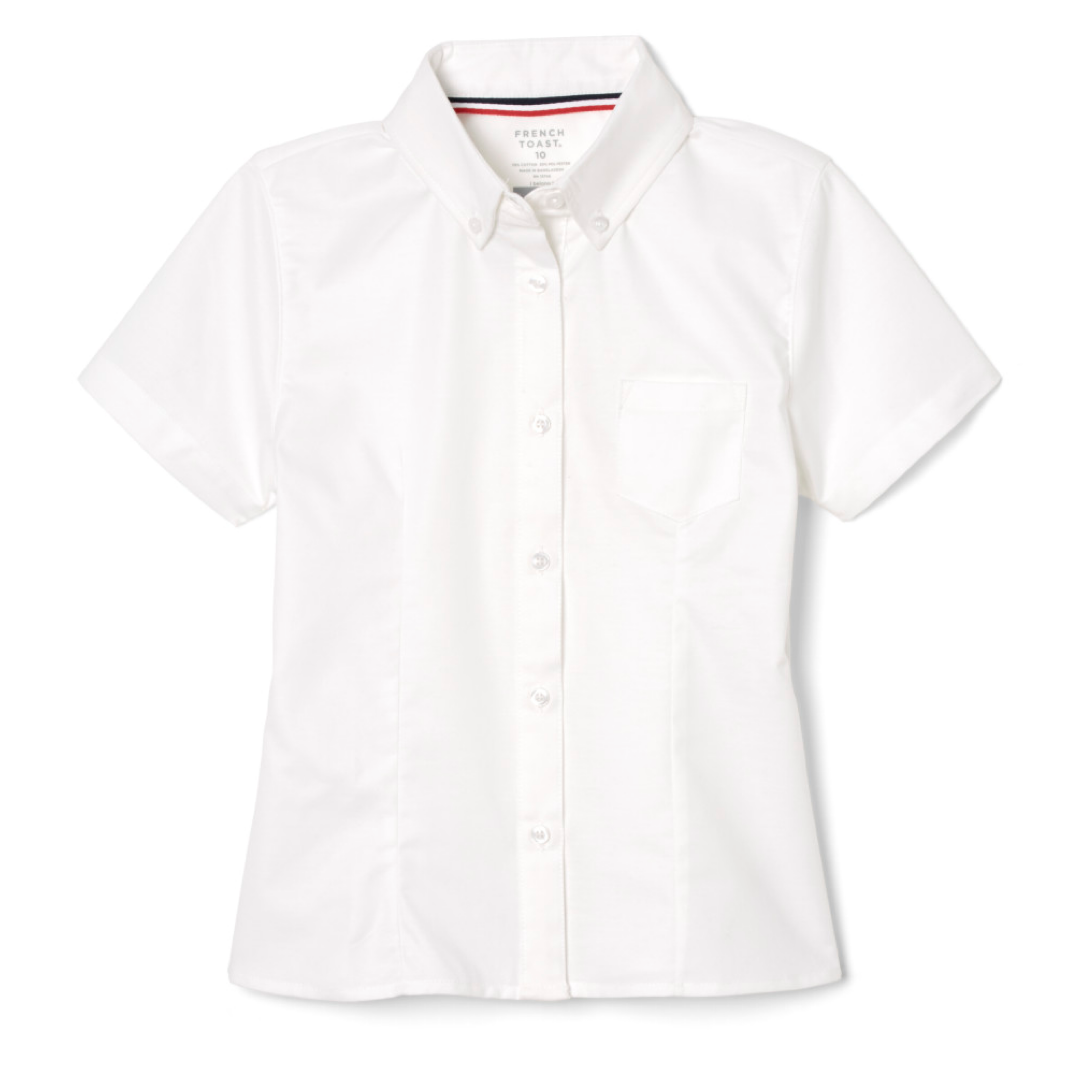Womens Short Sleeve Fitted Oxford Shirt