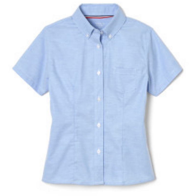 Womens Short Sleeve Fitted Oxford Shirt