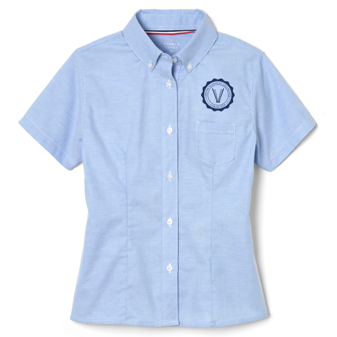 Veritas Classical - AR - Girl's / Young Women's Short Sleeve Feminine Fit Oxford Shirt