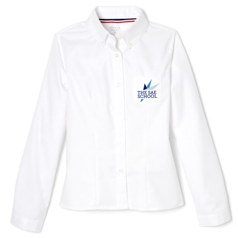 The SAE School - Girl's / Women's Long Sleeve Fitted Oxford Shirt